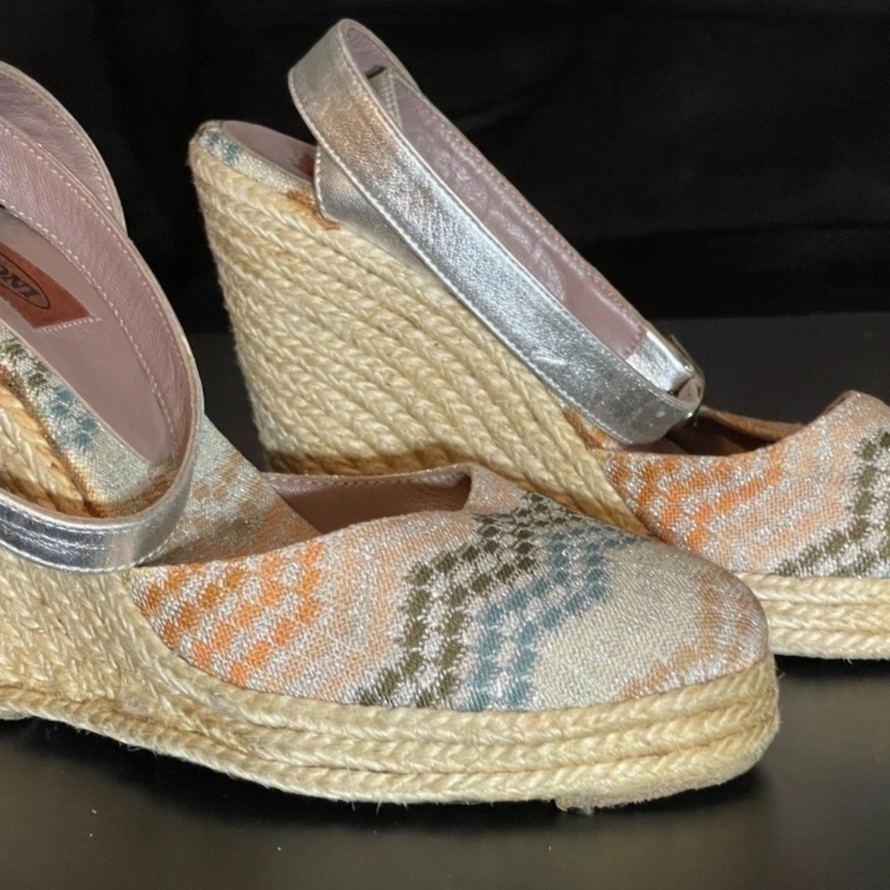 Missoni Multicolor Sandals SZ 37 Wedges Espadrilles Spain